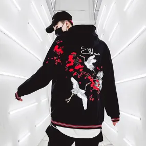 Rose crane hoodie