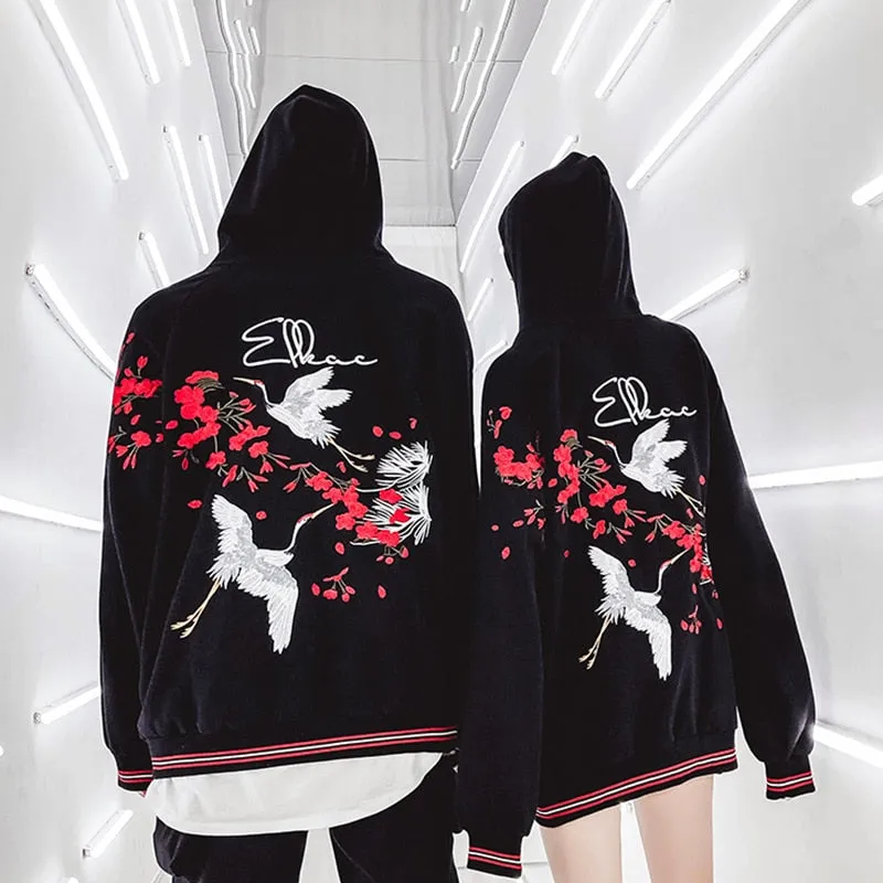 Rose crane hoodie