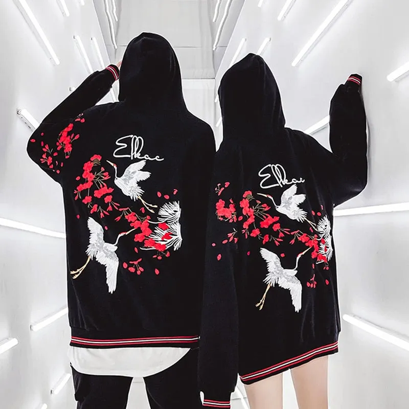 Rose crane hoodie