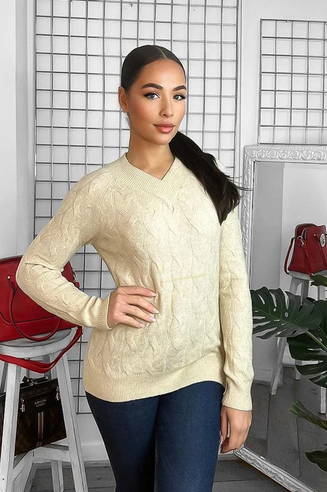 Soft Braid Knit Fisherman Style Pullover