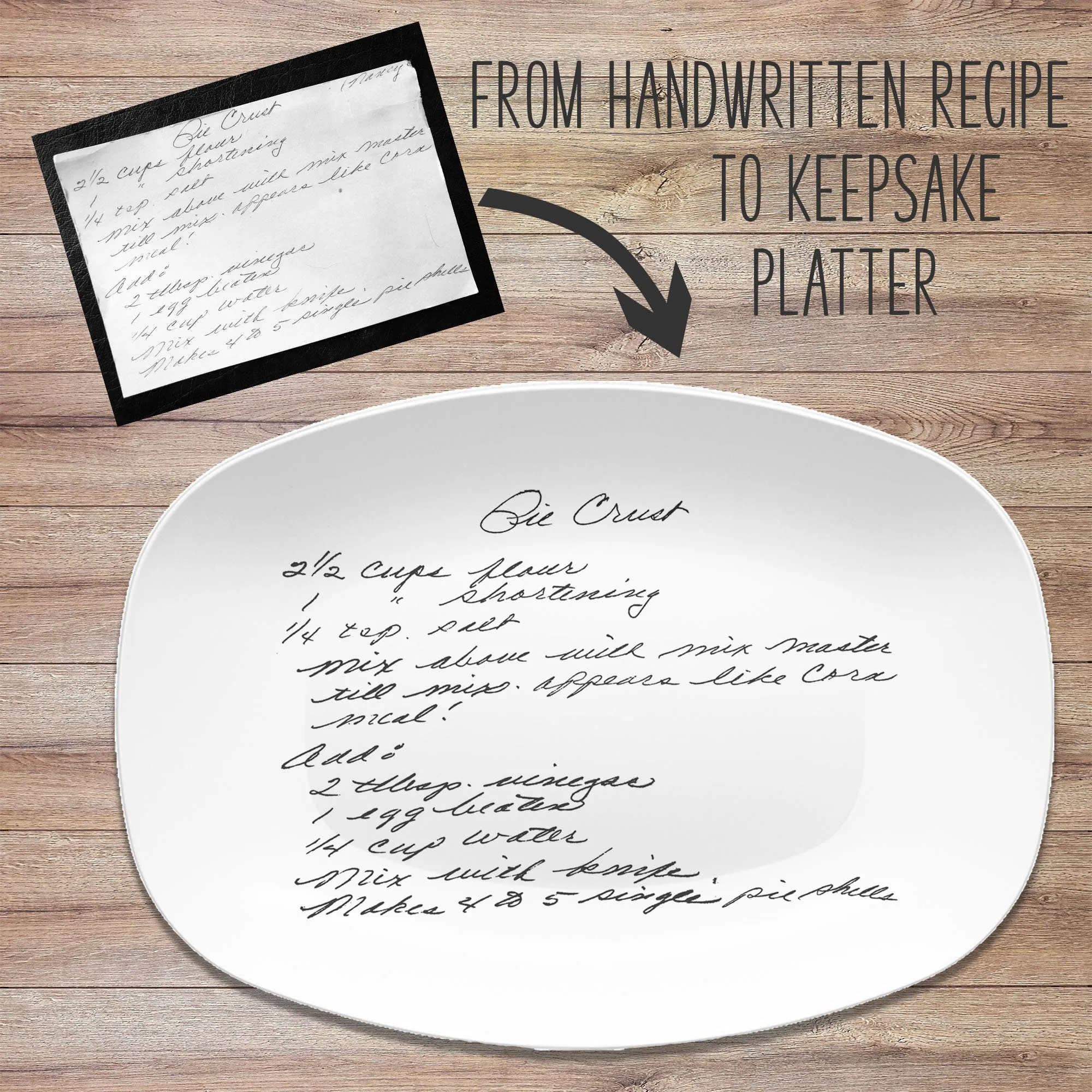 Thanksgiving Fall Pumpkin Handwritten Recipe Personalized Platter