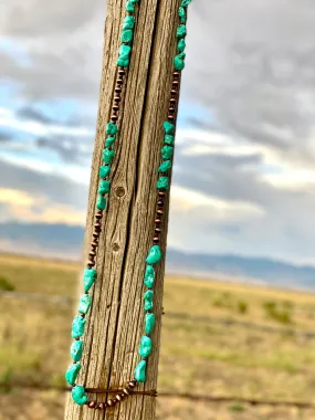 The Fall Copper Bead and Turquoise Chunk Necklace